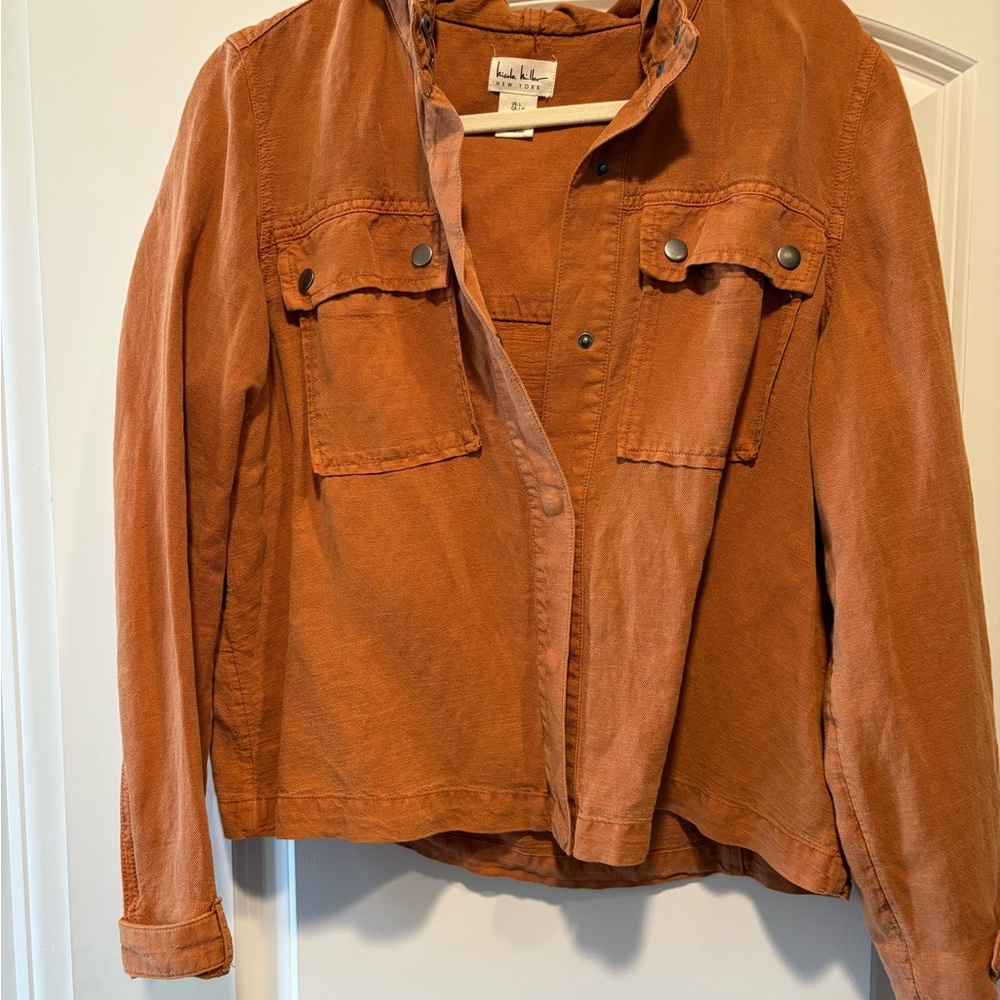 Nicole Miller Linen Shacket with Hood